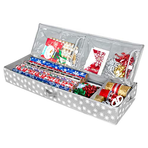 Details about   Christmas Storage Organizer Wrapping Paper And Under-Bed Container For Holiday